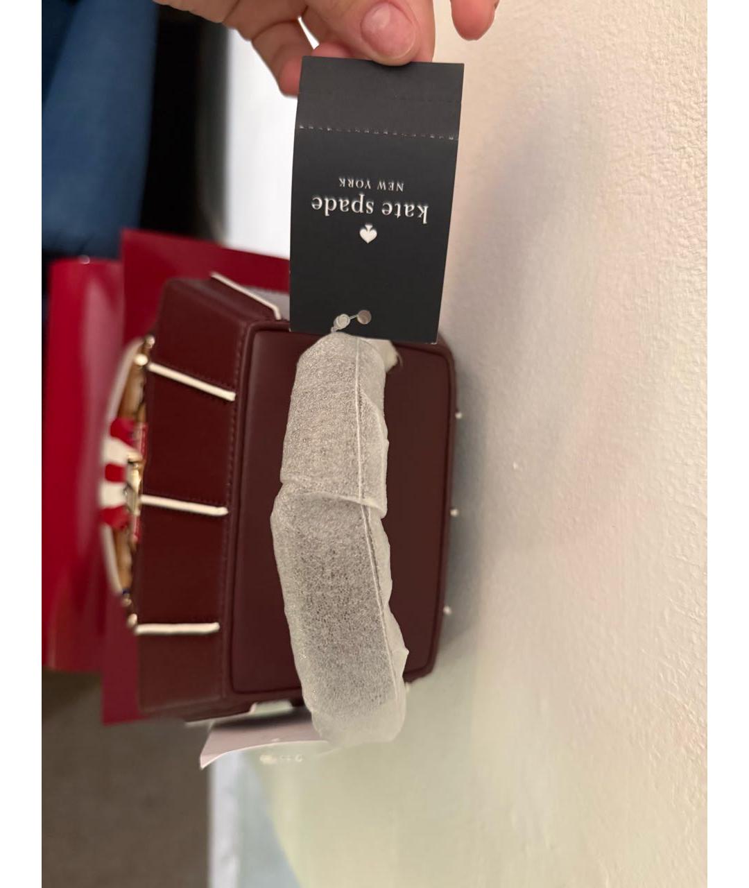 KATE SPADE Коричневая кожаная сумка с короткими ручками, фото 8