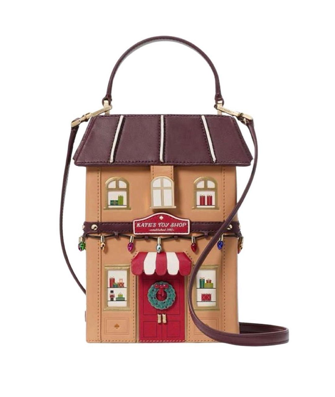 KATE SPADE Коричневая кожаная сумка с короткими ручками, фото 9