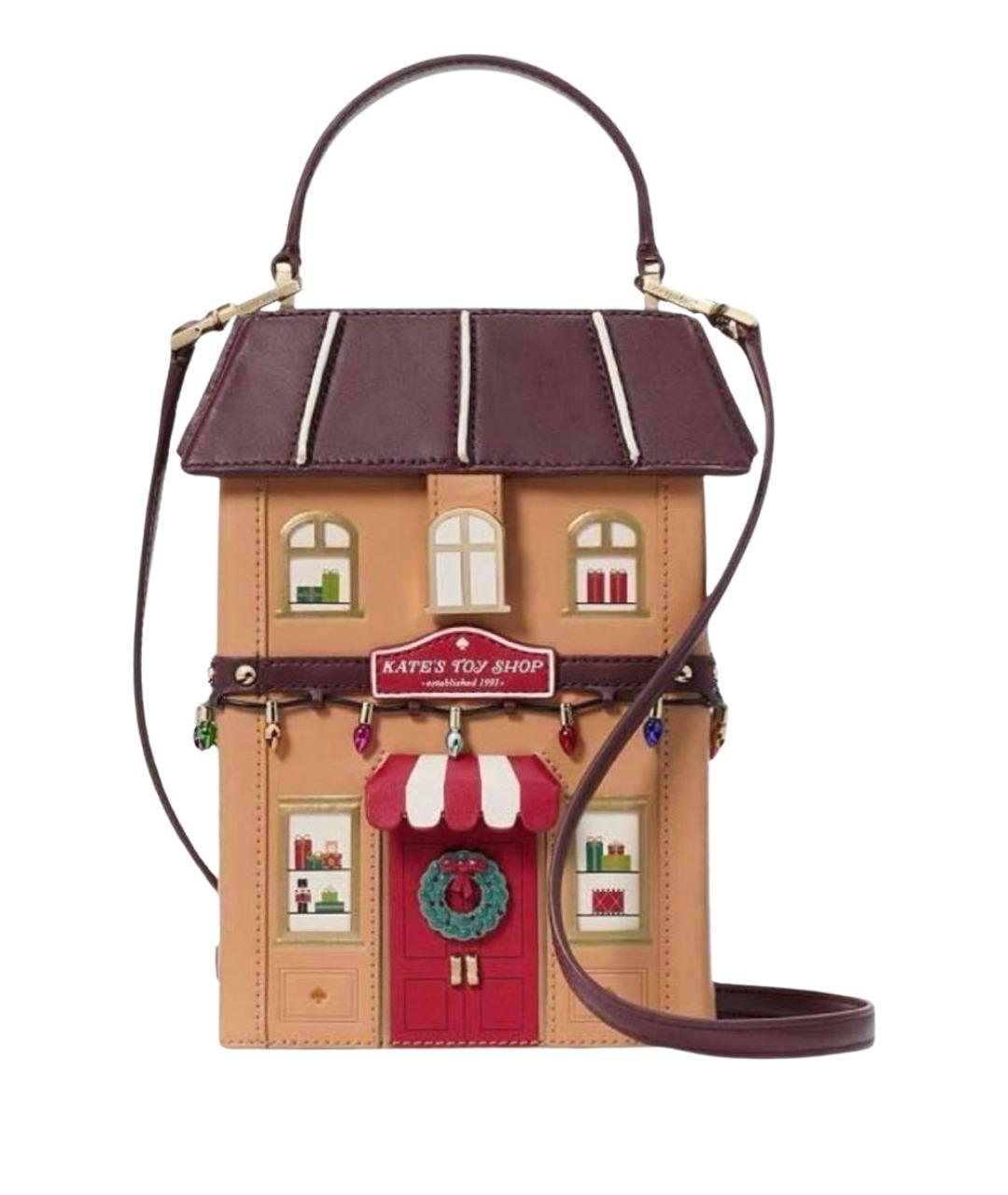 KATE SPADE Коричневая кожаная сумка с короткими ручками, фото 1
