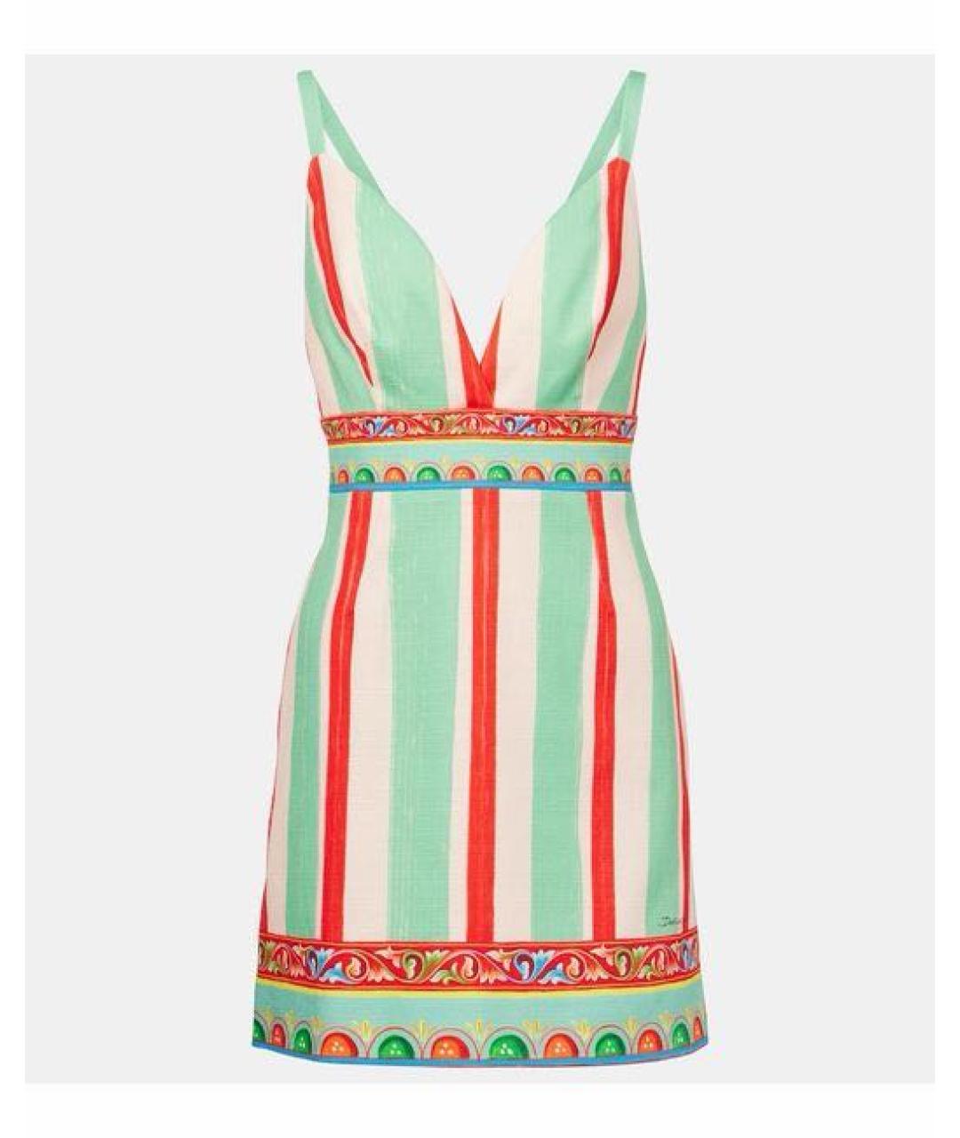DOLCE&GABBANA Мульти хлопковое повседневное платье, фото 9