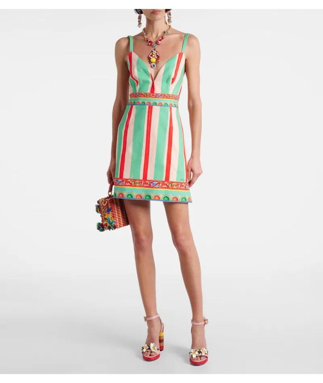 DOLCE&GABBANA Мульти хлопковое повседневное платье, фото 2