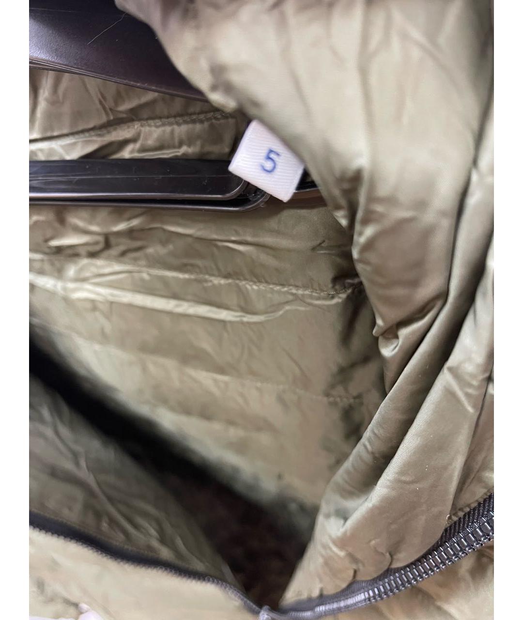 MONCLER Хаки нейлоновый пуховик, фото 4