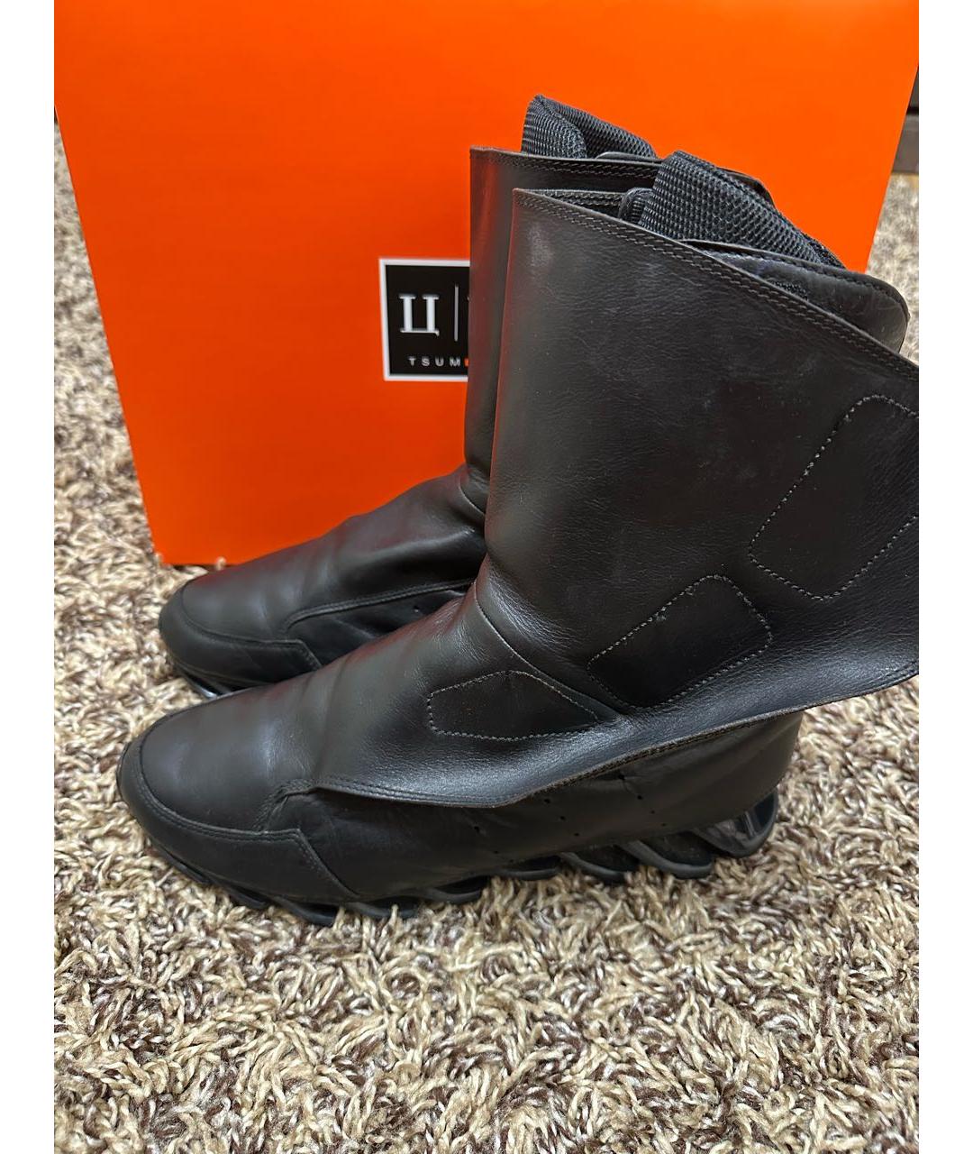 RICK OWENS Черные высокие ботинки, фото 3