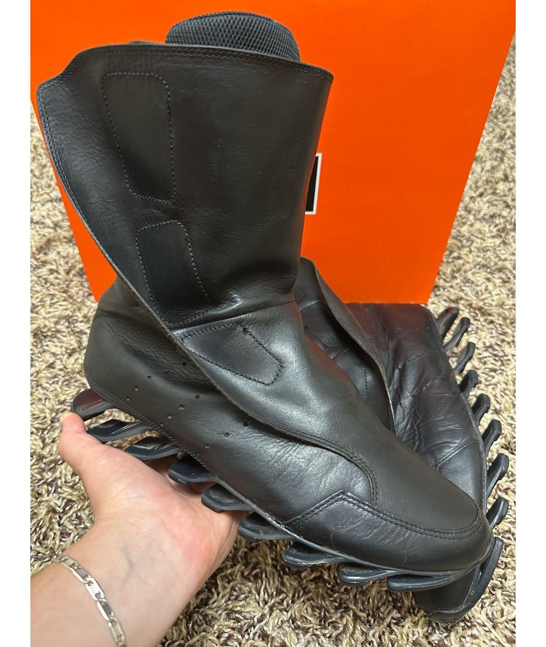 RICK OWENS Черные высокие ботинки, фото 2