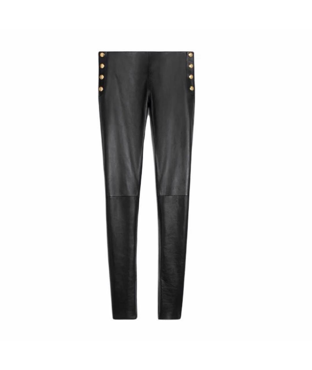 CELINE Черные кожаные брюки узкие, фото 1