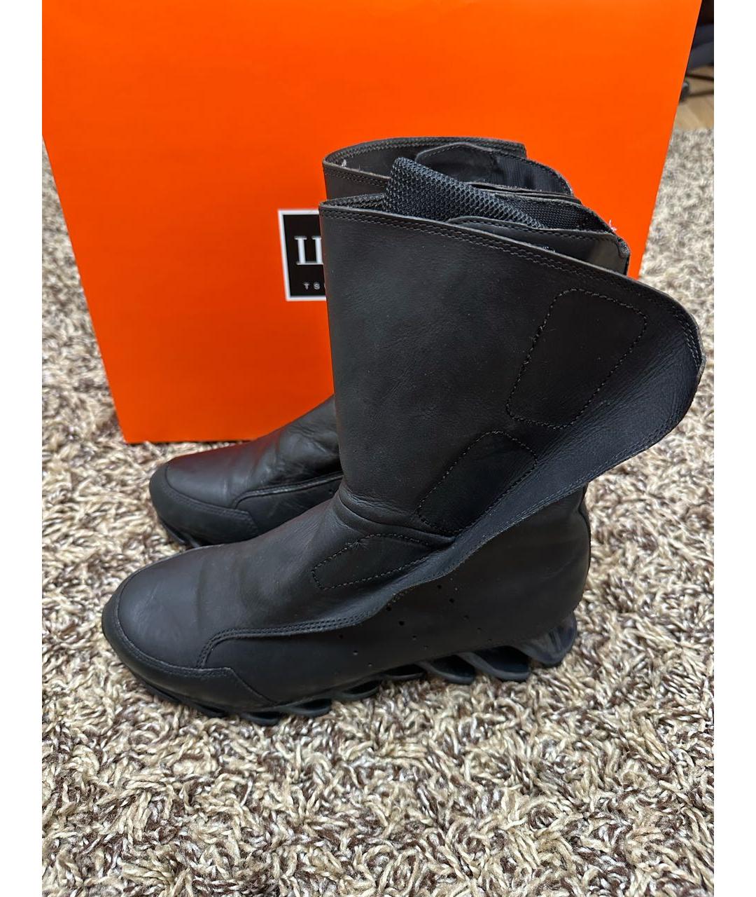 RICK OWENS Черные высокие ботинки, фото 6