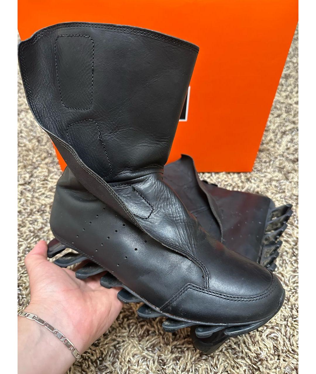 RICK OWENS Черные высокие ботинки, фото 2