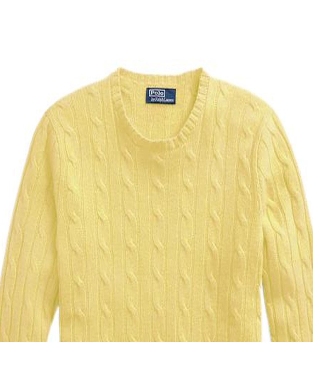 POLO RALPH LAUREN Желтый кашемировый джемпер / свитер, фото 4