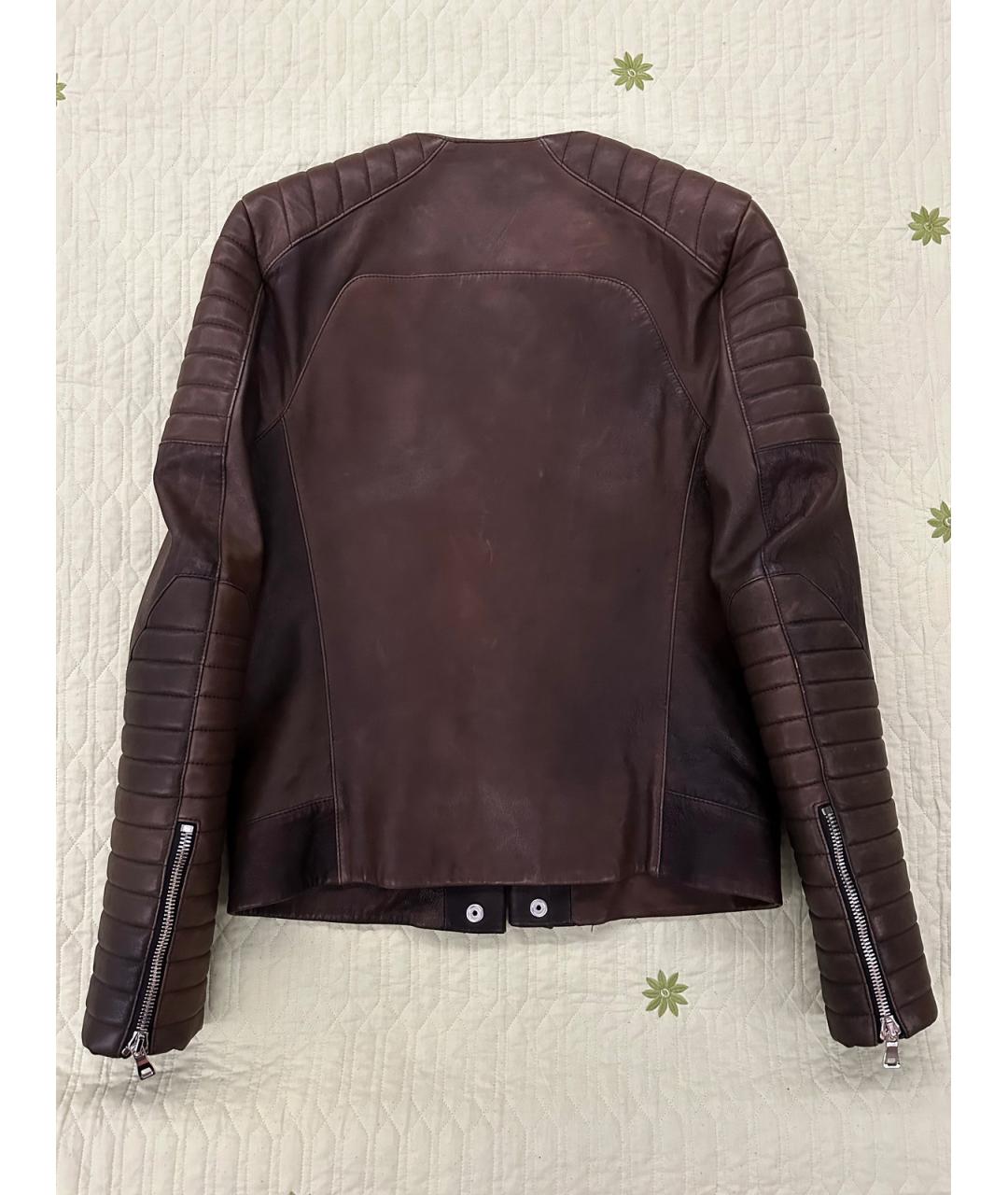 BALMAIN Коричневая кожаная куртка, фото 8