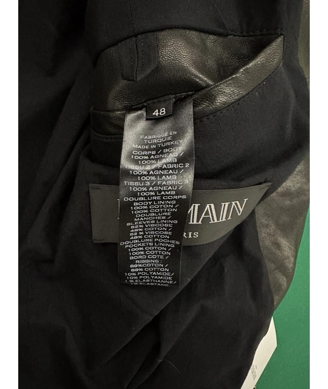 BALMAIN Черная кожаная куртка, фото 8