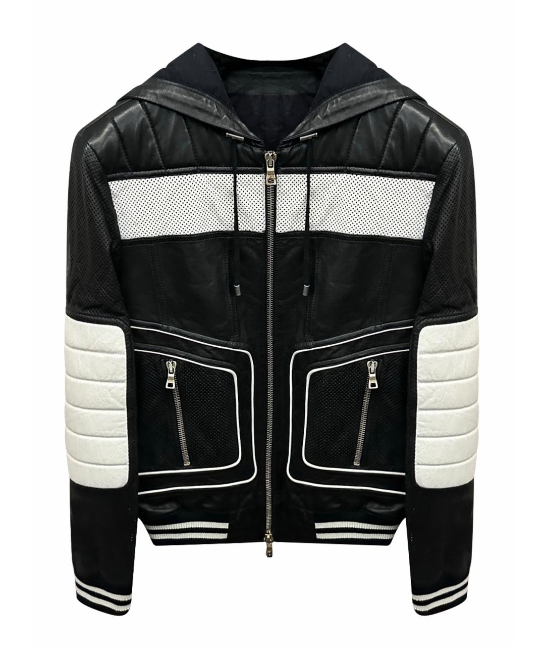 BALMAIN Черная кожаная куртка, фото 1