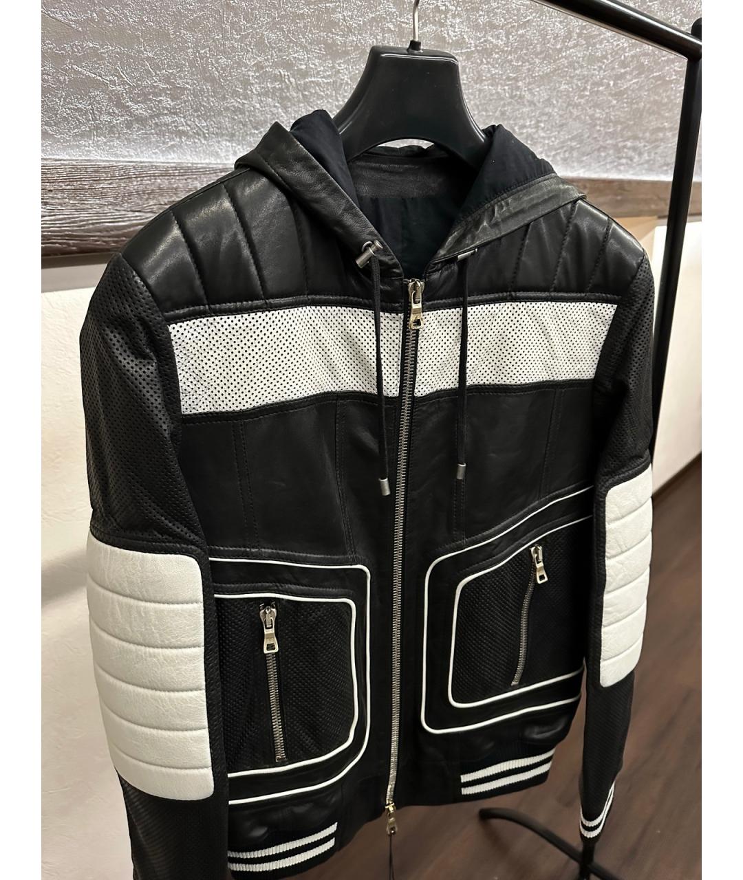 BALMAIN Черная кожаная куртка, фото 3