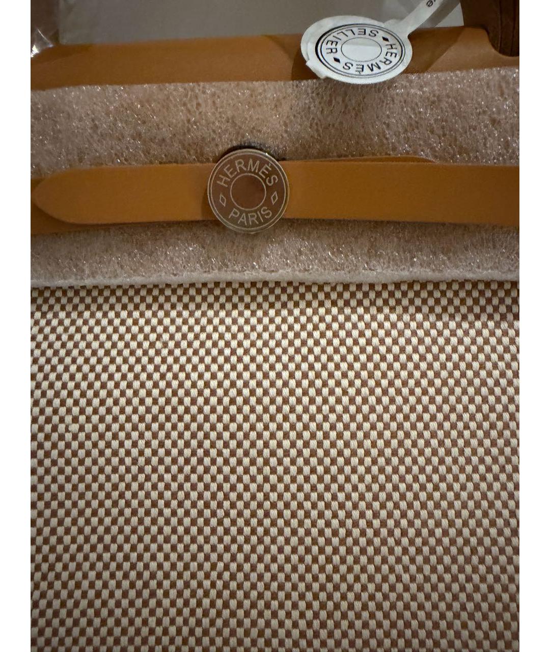 HERMES Бежевая кожаная сумка через плечо, фото 4