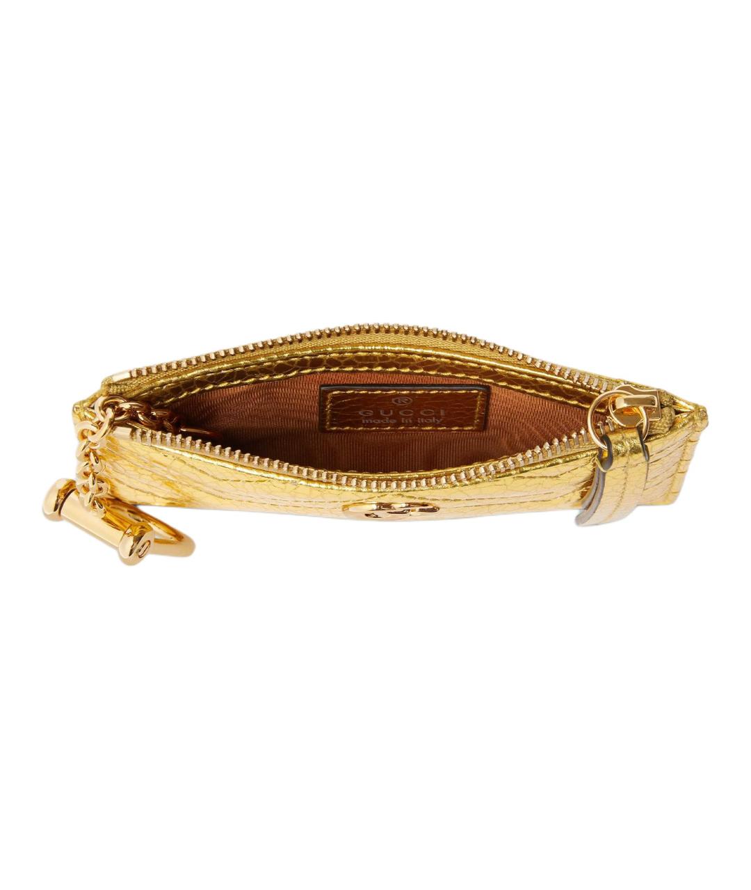 GUCCI Золотой кожаный кошелек, фото 5