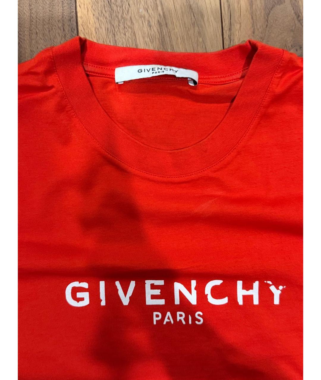 GIVENCHY Красная хлопковая футболка, фото 2
