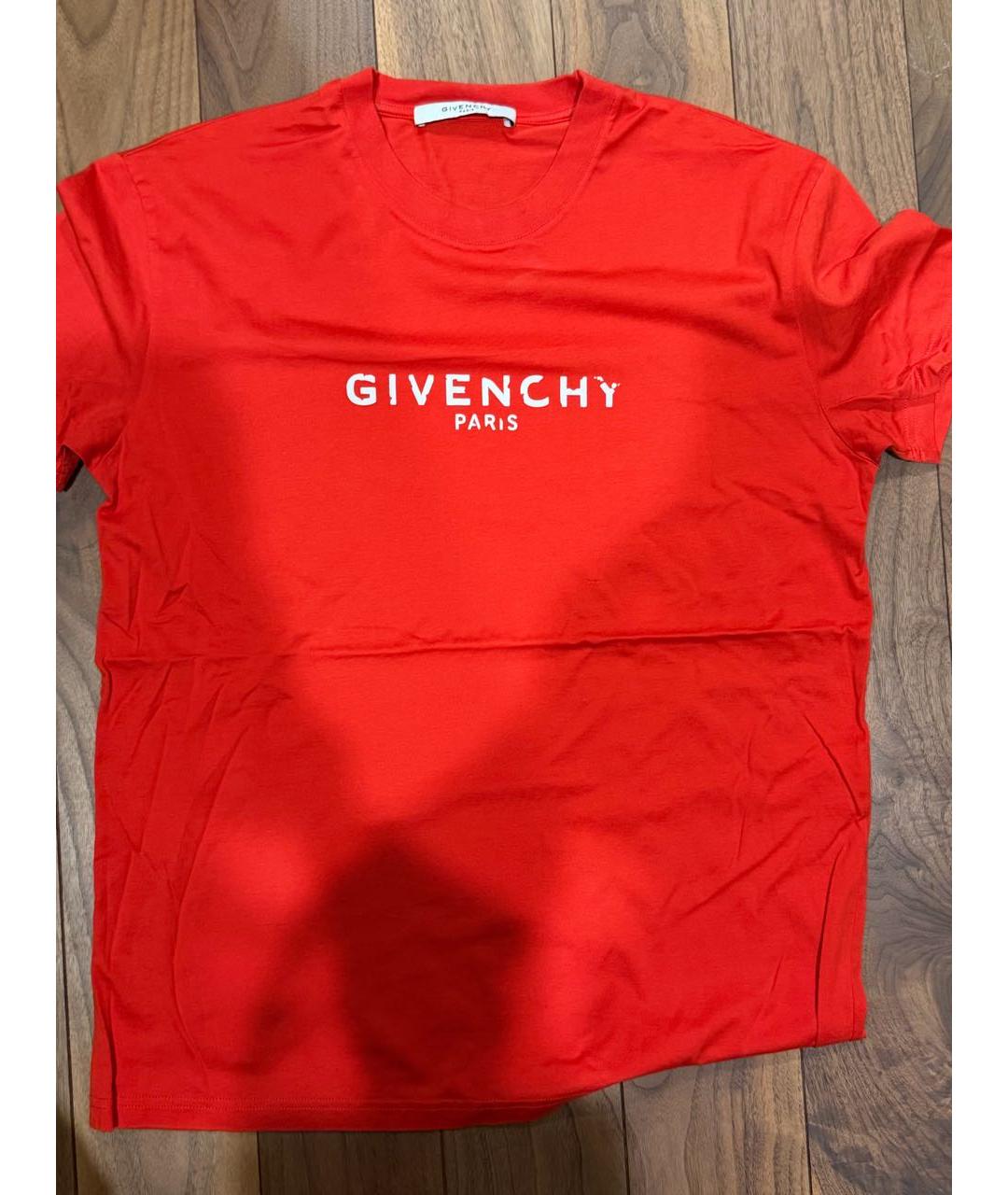 GIVENCHY Красная хлопковая футболка, фото 5