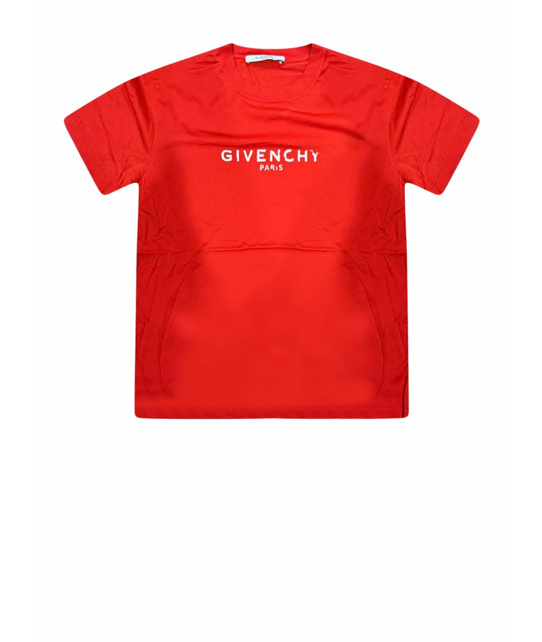 GIVENCHY Красная хлопковая футболка, фото 1