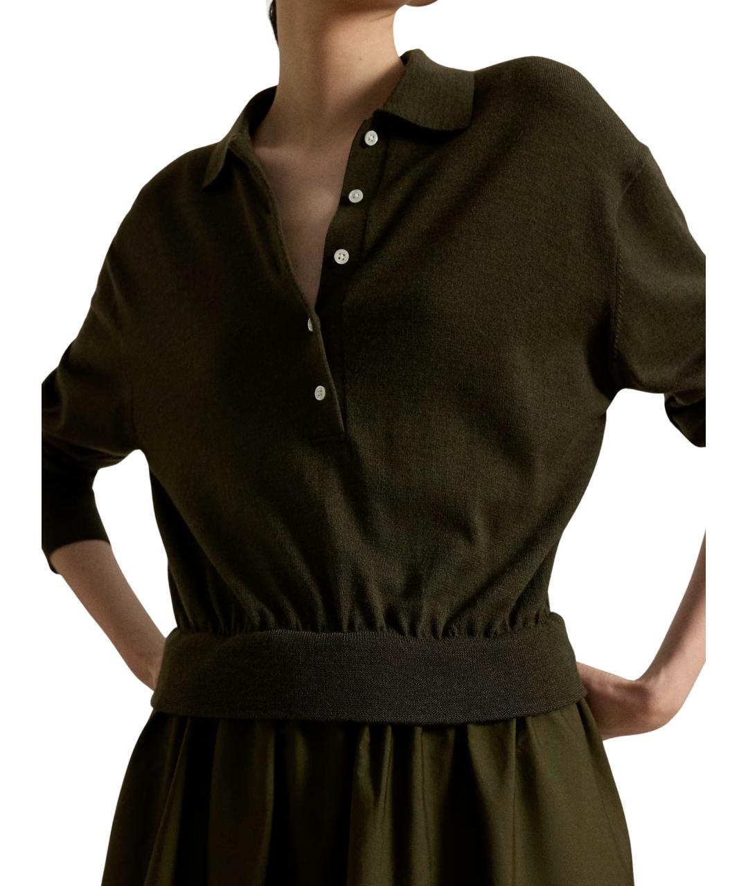 RALPH LAUREN Хаки хлопковое повседневное платье, фото 4