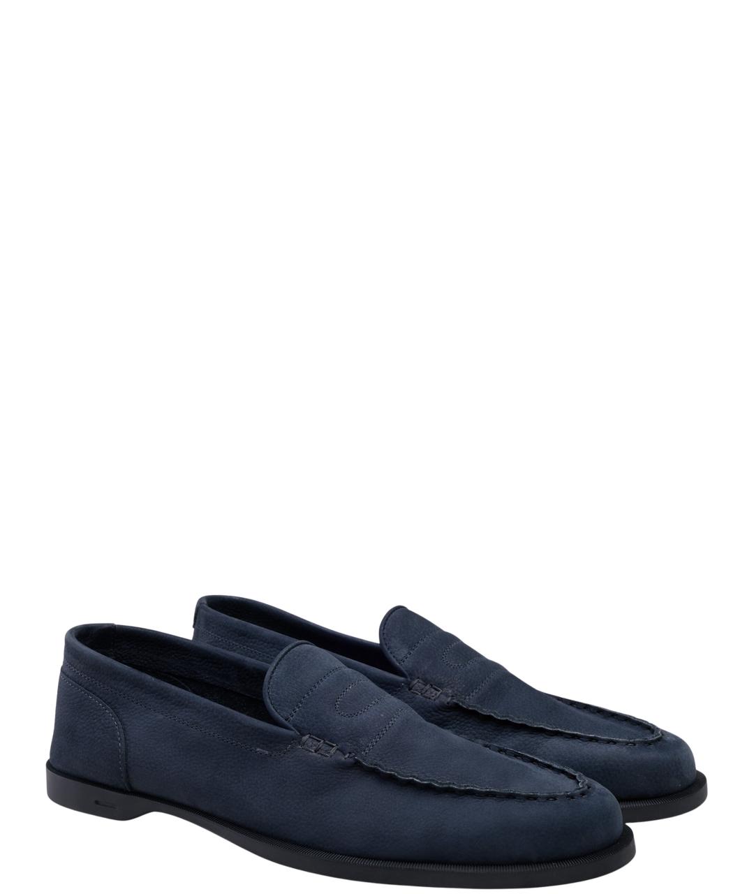 JOHN LOBB Синие кожаные лоферы, фото 2