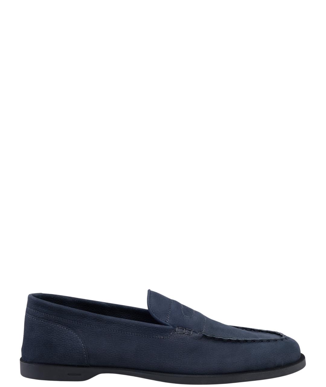 JOHN LOBB Синие кожаные лоферы, фото 6
