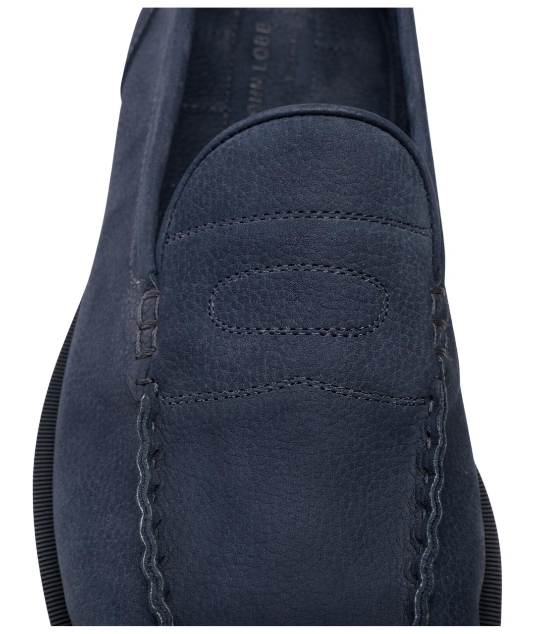 JOHN LOBB Синие кожаные лоферы, фото 5