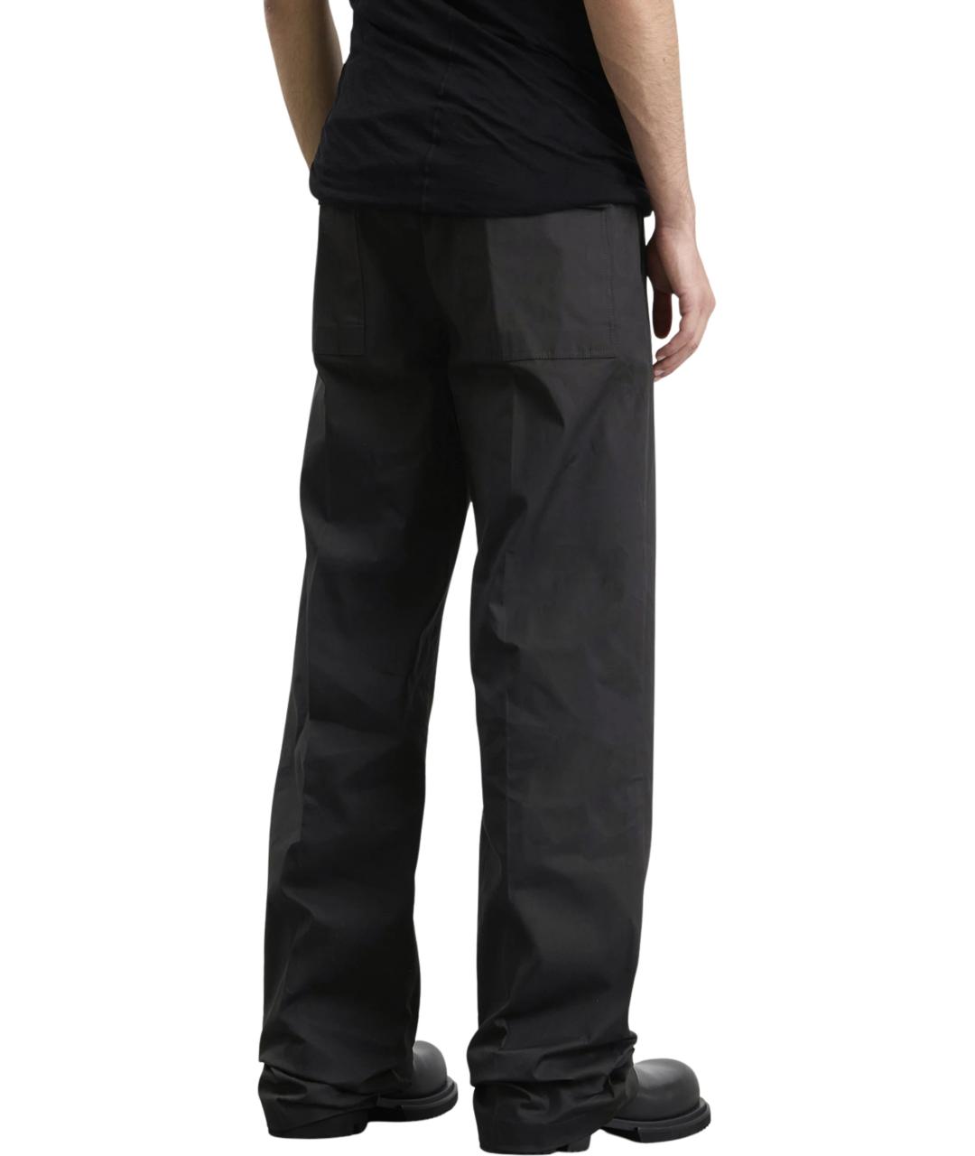RICK OWENS Черные хлопковые повседневные брюки, фото 3