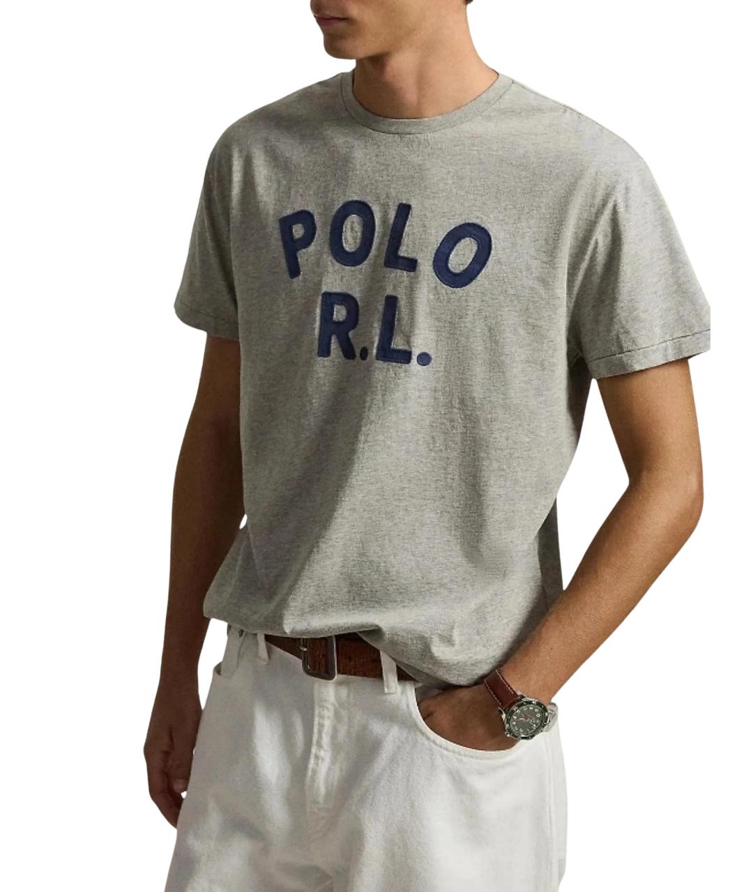 RALPH LAUREN Серая хлопковая футболка, фото 2
