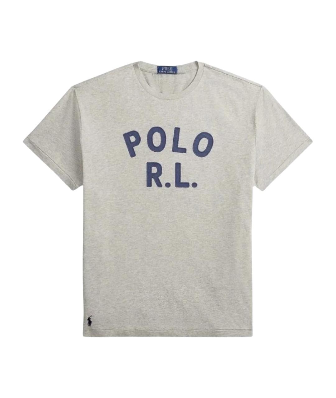 RALPH LAUREN Серая хлопковая футболка, фото 1