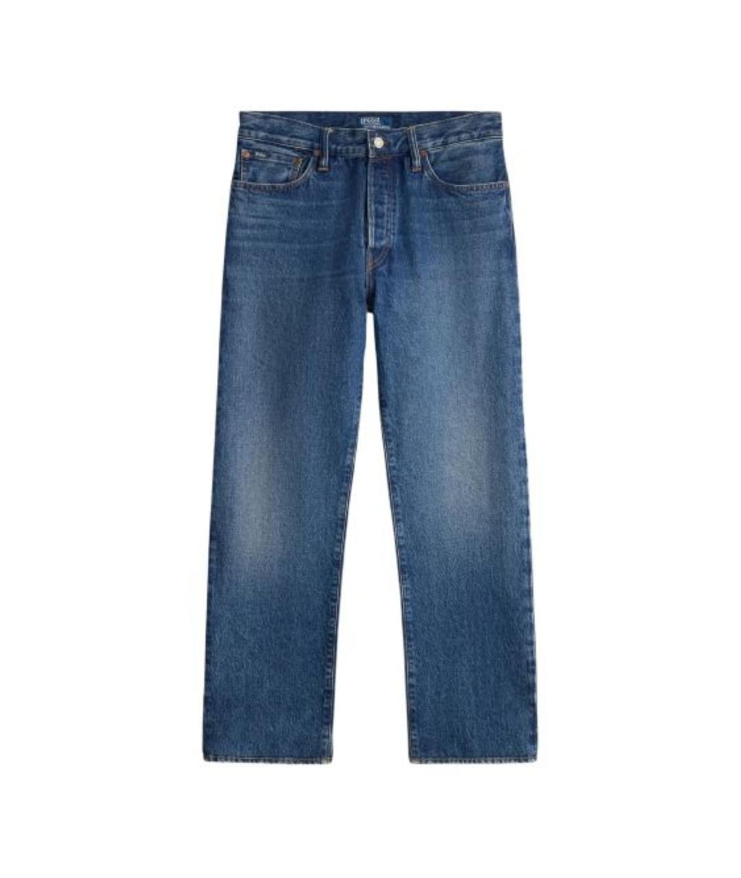 RALPH LAUREN Синие хлопковые прямые джинсы, фото 1