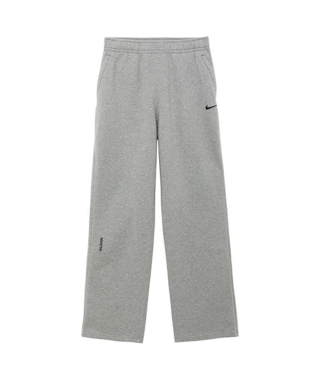 NIKE Серые хлопковые повседневные брюки, фото 1