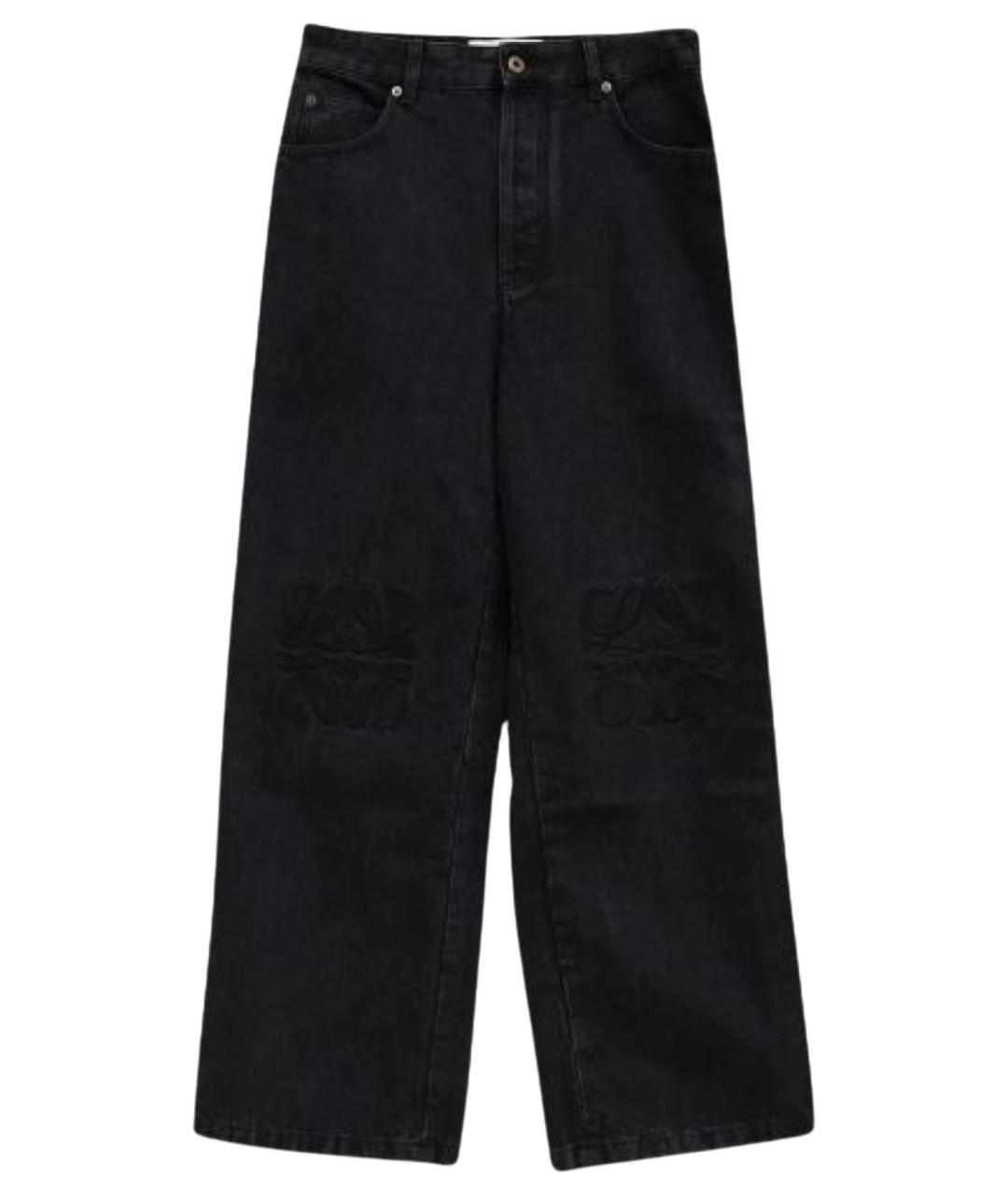 LOEWE Черные хлопковые прямые джинсы, фото 1