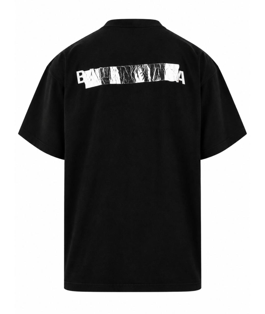 BALENCIAGA Черная хлопковая футболка, фото 2