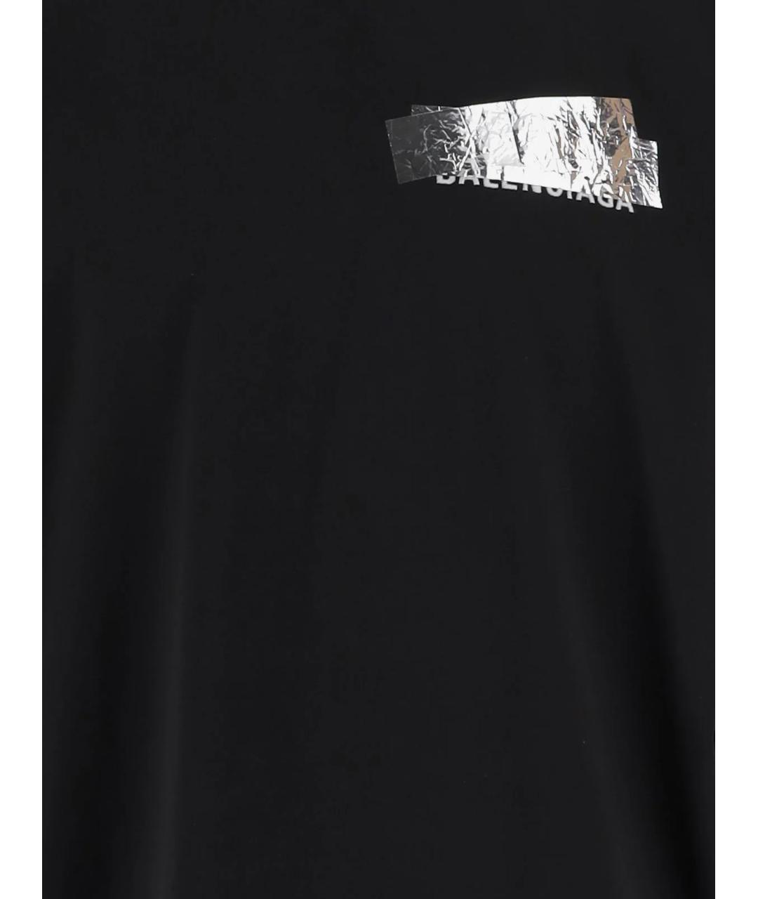 BALENCIAGA Черная хлопковая футболка, фото 3
