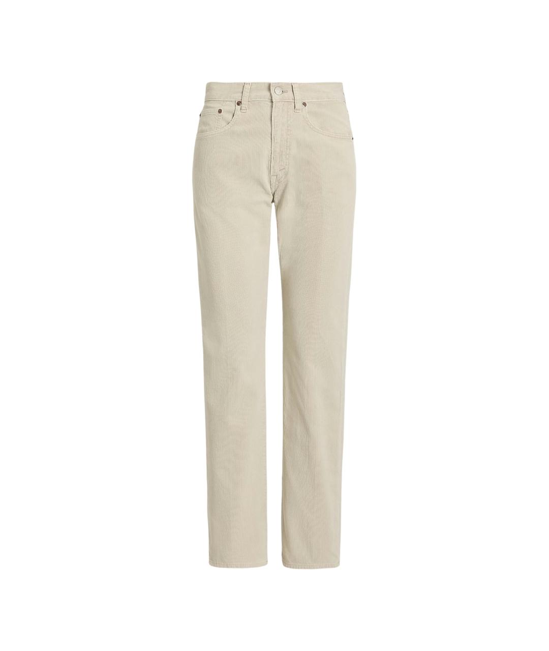 RALPH LAUREN Бежевые хлопковые прямые брюки, фото 1