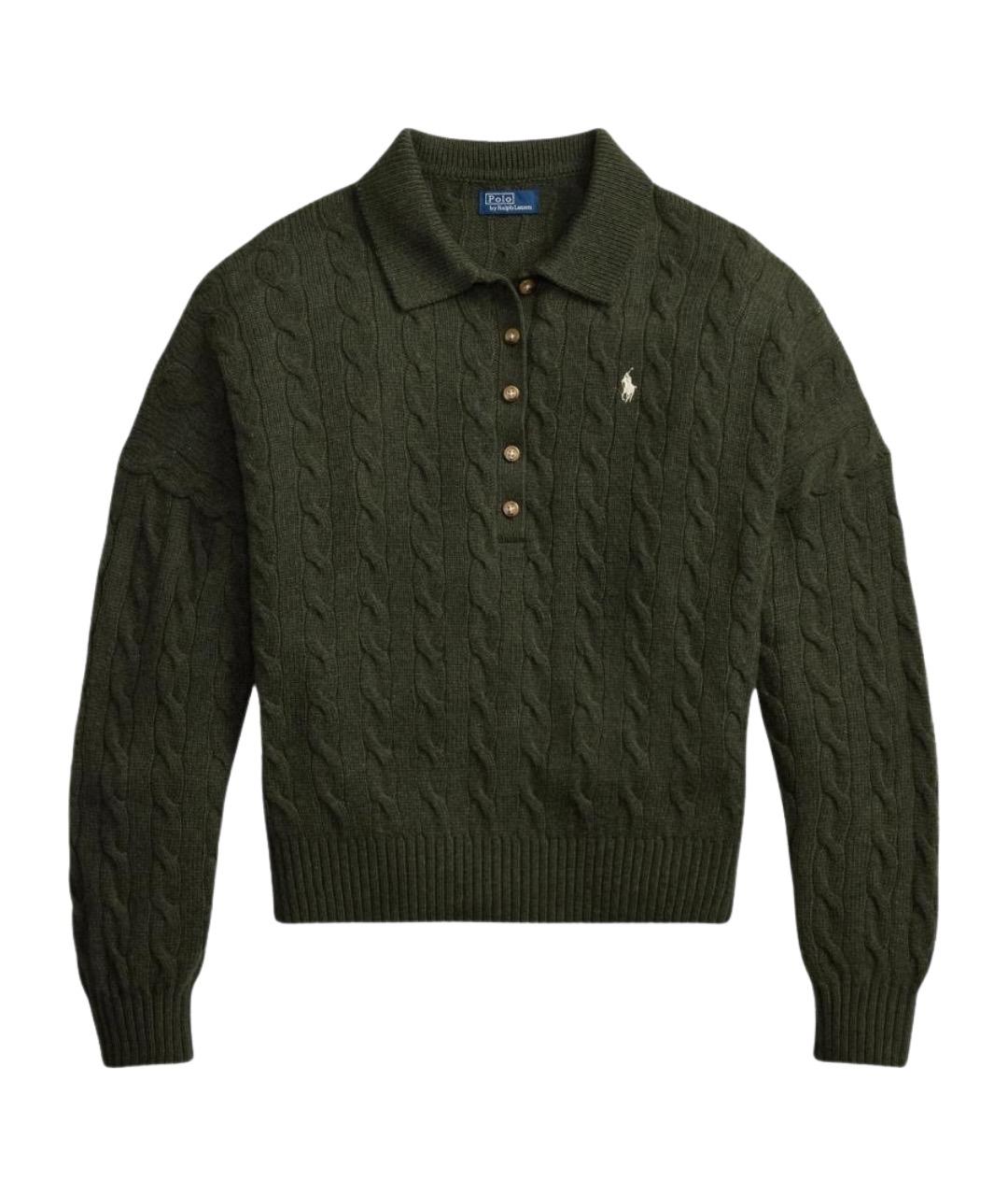 RALPH LAUREN Хаки шерстяной джемпер / свитер, фото 1