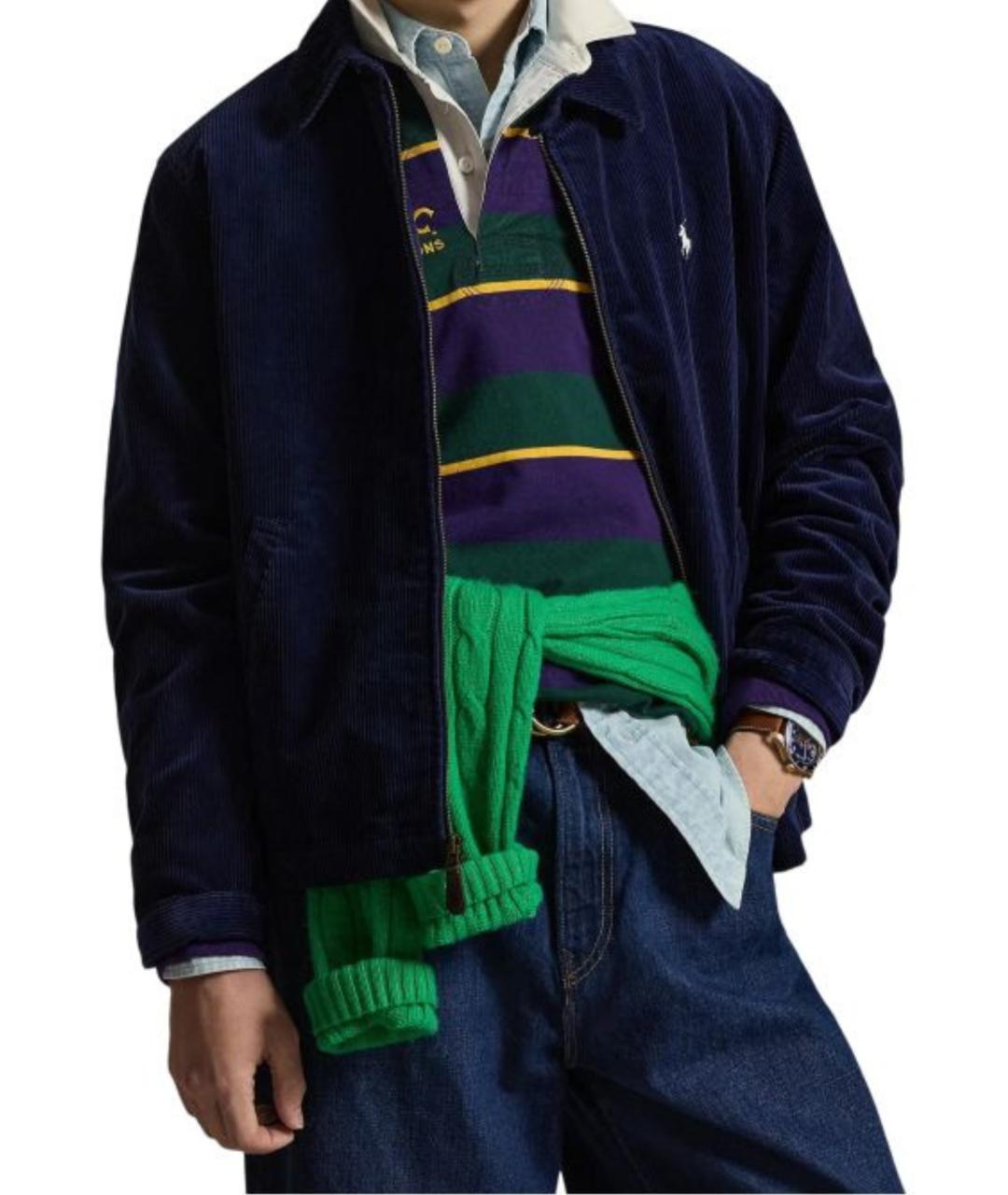 RALPH LAUREN Синее хлопковое пальто, фото 2