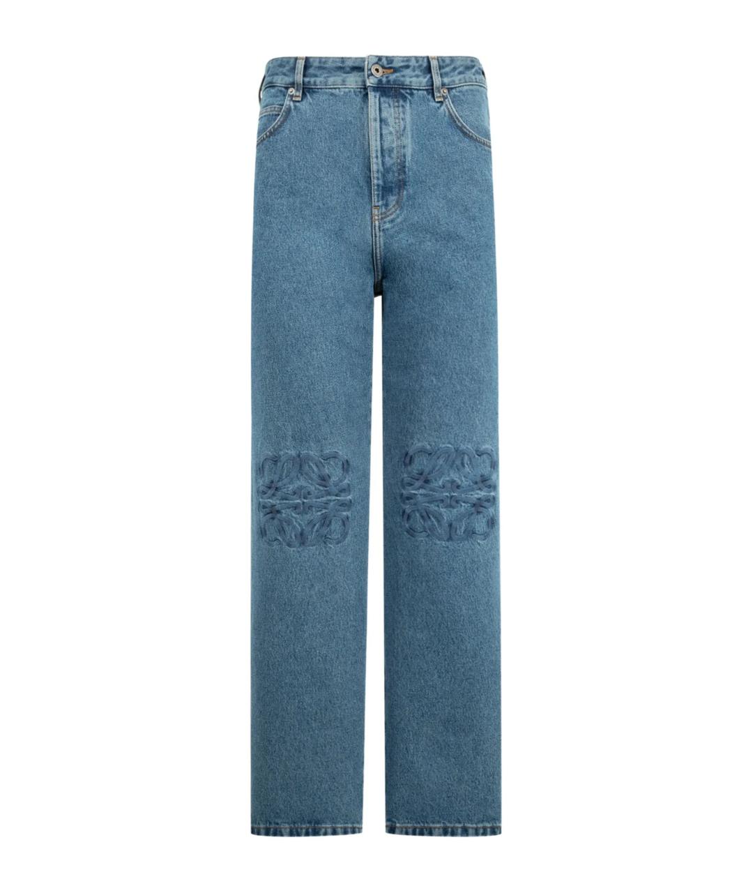 LOEWE Голубые хлопко-полиэстеровые джинсы, фото 1
