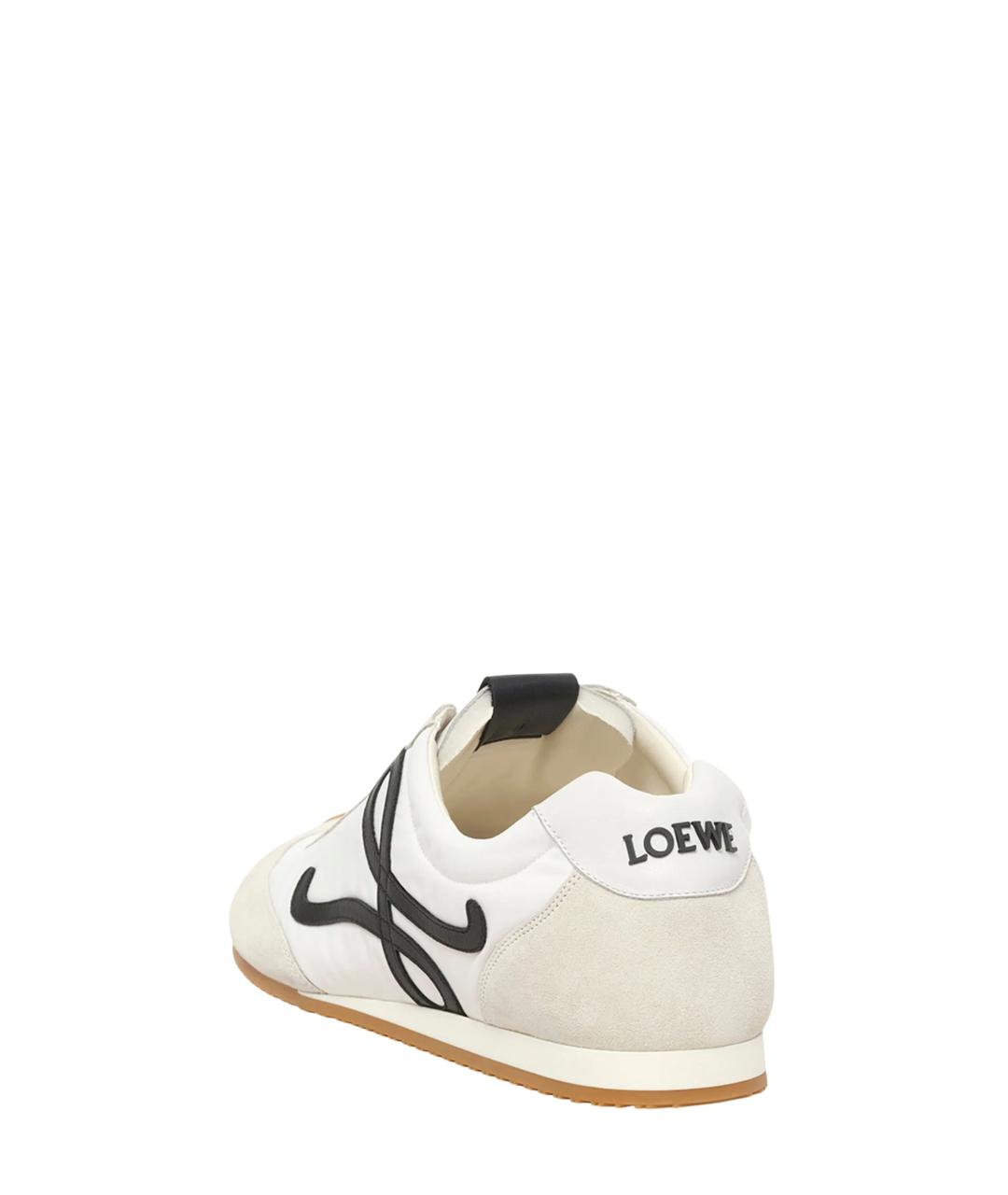 LOEWE Белые текстильные низкие кроссовки / кеды, фото 3