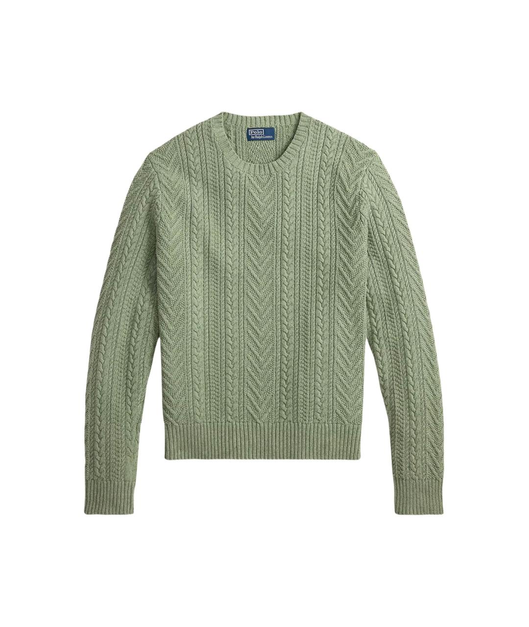 POLO RALPH LAUREN Зеленый хлопковый джемпер / свитер, фото 4