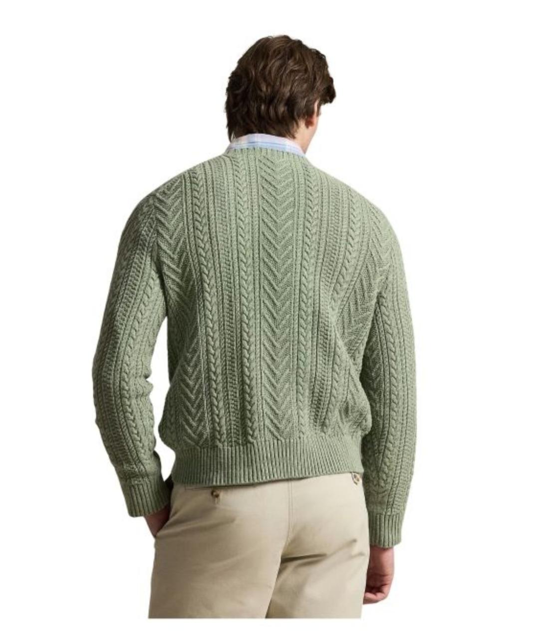 POLO RALPH LAUREN Зеленый хлопковый джемпер / свитер, фото 3