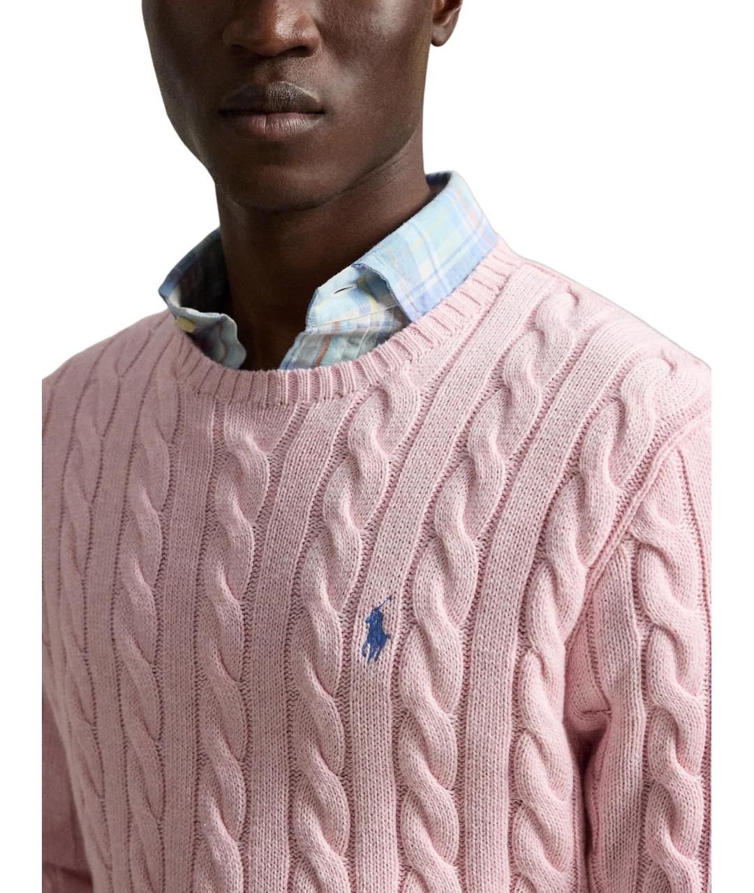 RALPH LAUREN Розовый хлопковый джемпер / свитер, фото 4