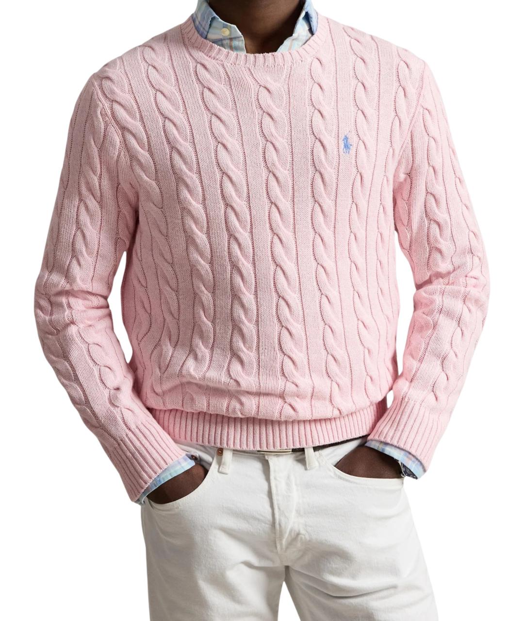 RALPH LAUREN Розовый хлопковый джемпер / свитер, фото 2