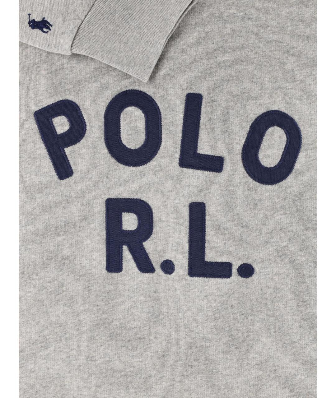 RALPH LAUREN Серый хлопковый джемпер / свитер, фото 3