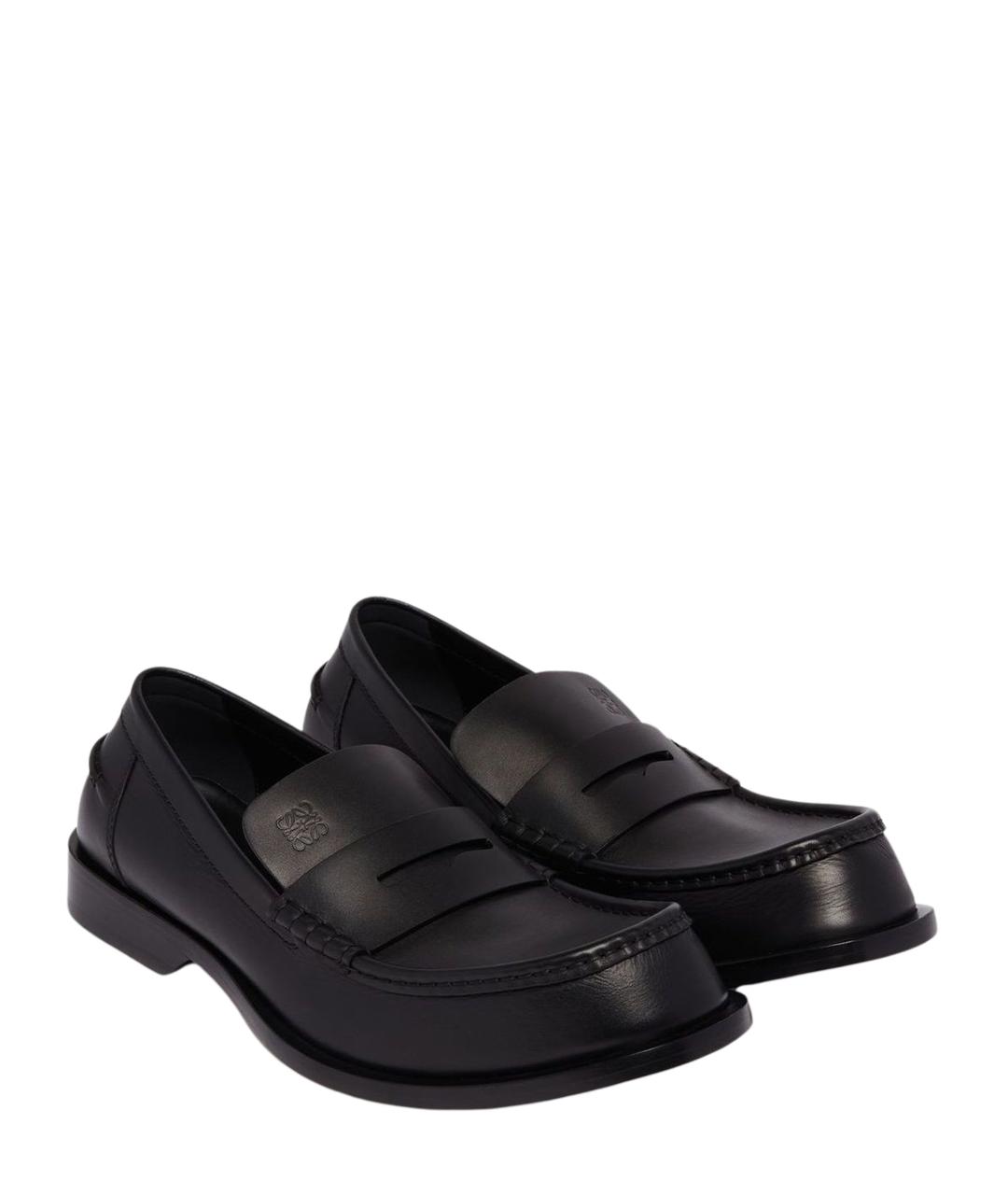 LOEWE Черные кожаные лоферы, фото 2