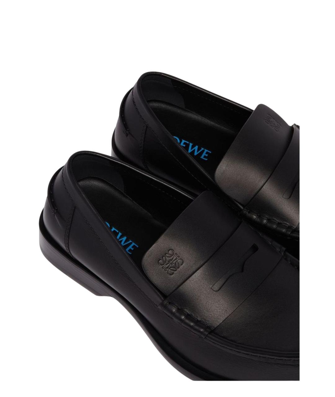 LOEWE Черные кожаные лоферы, фото 5