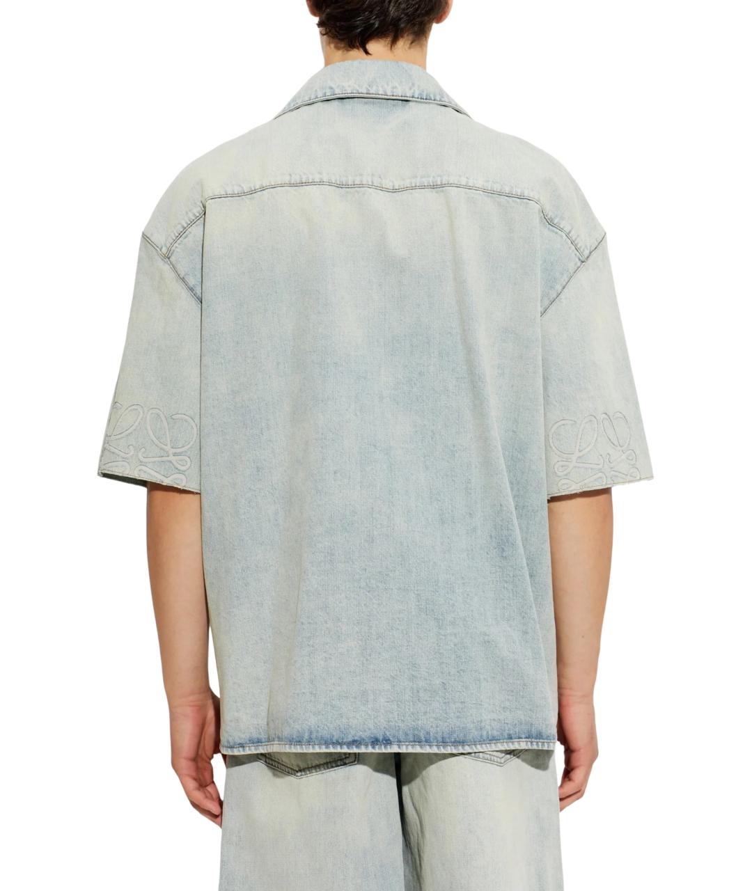 LOEWE Голубая хлопковая кэжуал рубашка, фото 3