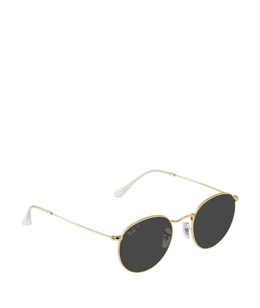 RAY BAN Золотые металлические солнцезащитные очки, фото 1