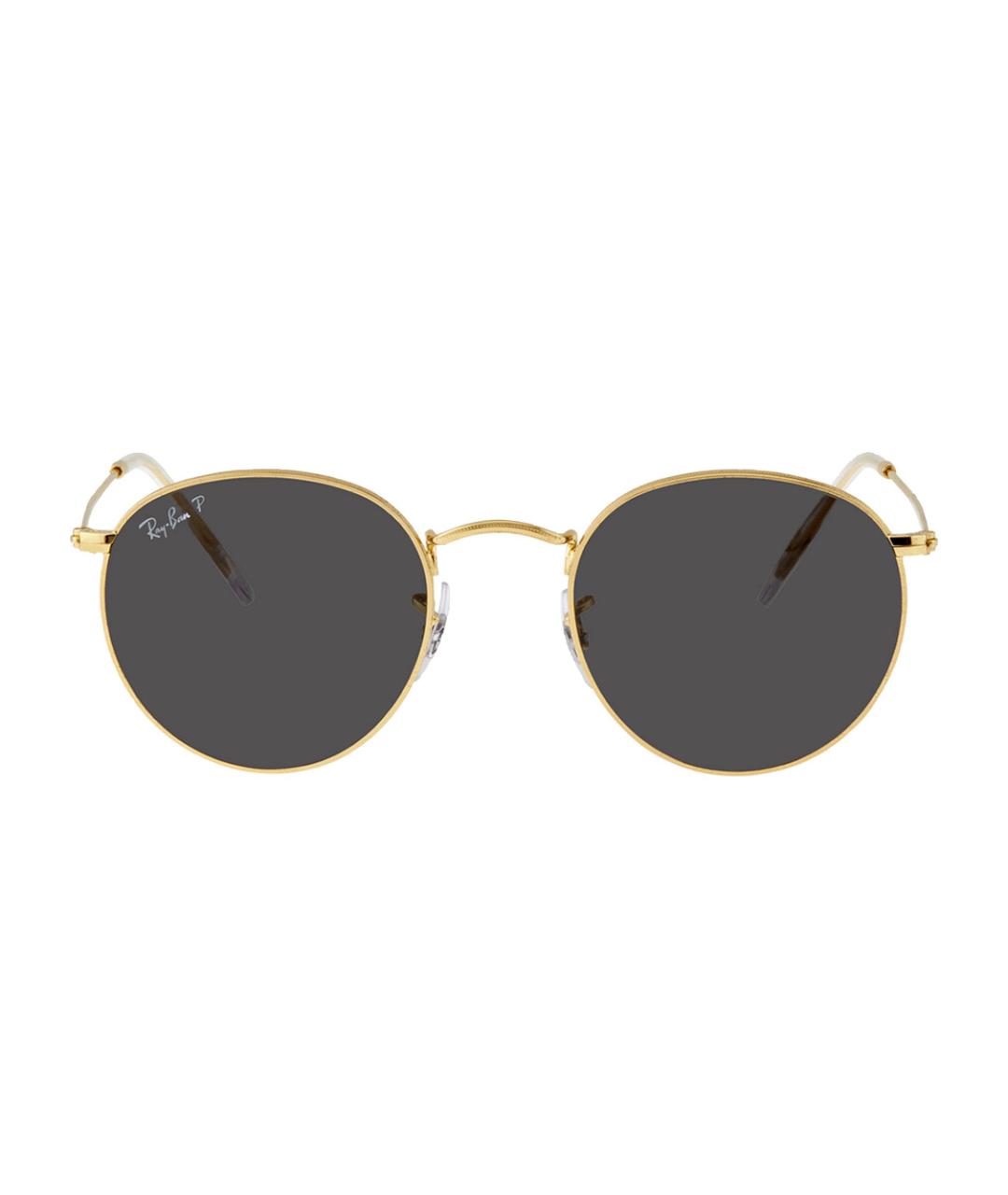 RAY BAN Золотые металлические солнцезащитные очки, фото 2