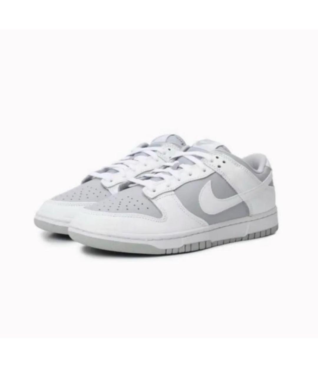 NIKE Серые кожаные низкие кроссовки / кеды, фото 2