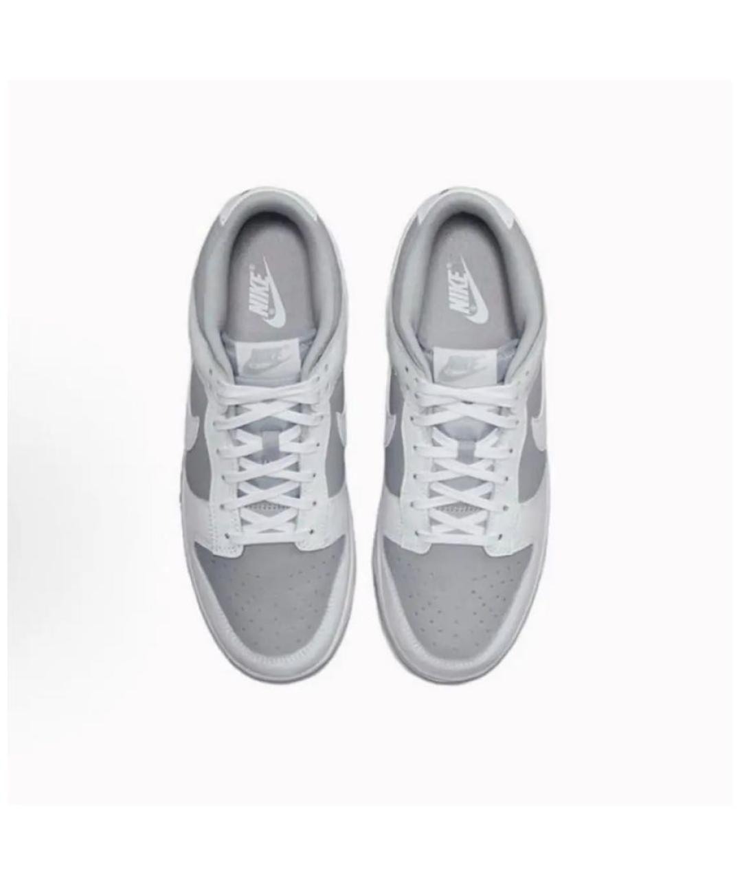 NIKE Серые кожаные низкие кроссовки / кеды, фото 3